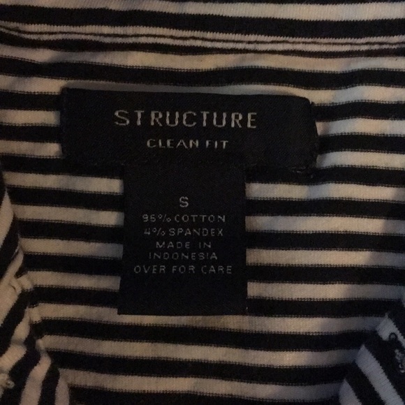 Structure Stretchy S polo Black/White striped - Picture 3 of 4